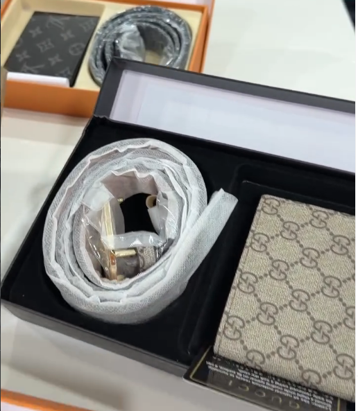 Gucci GG Supreme Leather Belt and Wallet Box Set
