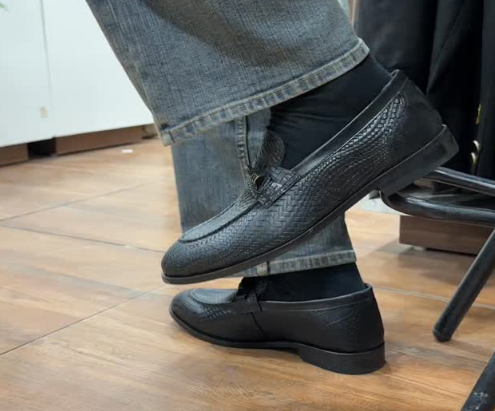 Handcrafted Black Woven Leather Luxury Loafers