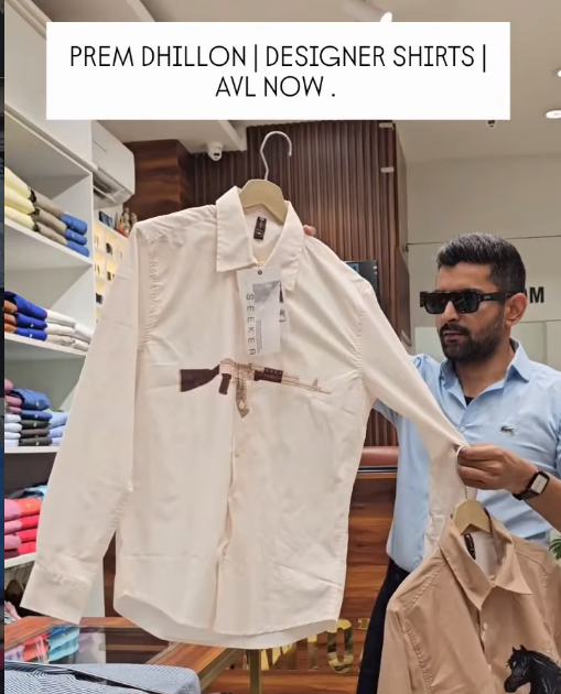 Prem Dhillon Designer Cream Shirt