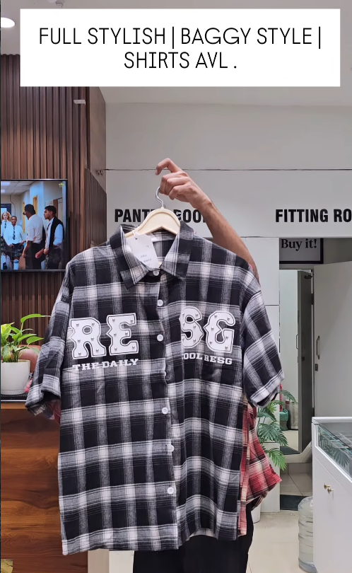 Full Stylish Baggy Style Flannel Plaid Shirt